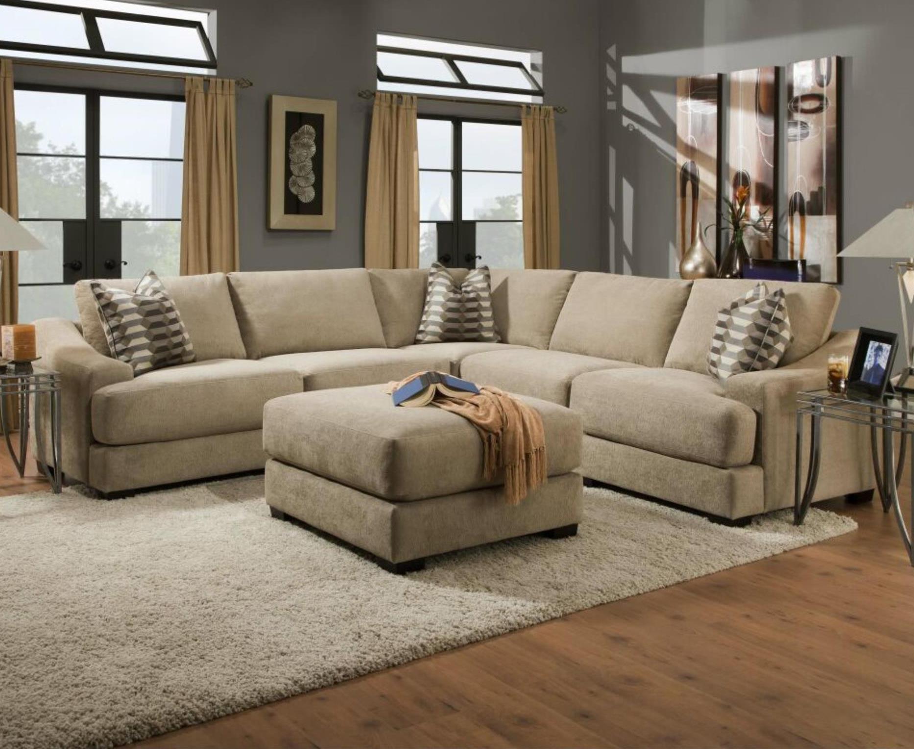 Bauhaus Anderson Casual Sectional with Sloped Track Arms Find Your Furniture Sofa Sectional